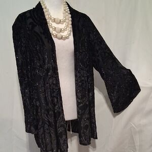 R & M Richards Black Glitter Blazer